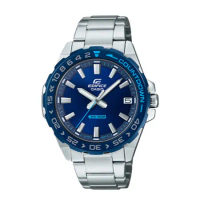 EDIFICE 時尚簡約指針男錶 不鏽鋼錶帶 靛藍 防水100米(EFV-120DB-2A)