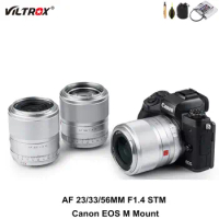 Viltrox 23/33/56mm F1.4 EF-M Lens Auto focus Portrait Prime Lens APS-C for Canon EOS M Camera Lens M5 M10 M100 M200 M50 M6II