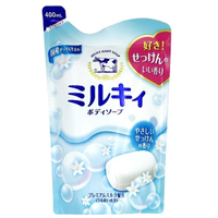 日本原裝進口 牛乳石鹼 牛乳精華沐浴乳補充包(清新皂香) 400ml