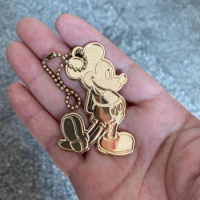 Limited Edition Disney Golden Mickey Mouse Action Figure Pendant Mickey Mouse Figure KeyChain Key Ring Gifts for Kids Lovely
