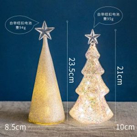 掬涵玻璃聖誕樹氛圍燈飾發光聖誕節場景裝飾品迷你桌面小型擺件