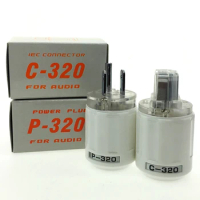 Oyaide P-320/C-320 Rhodium Plated Copper US AC Power Plug Ver IEC Connector white transparent DIY HIFI