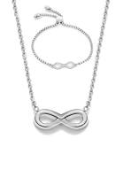 CELOVIS CELOVIS - Infinity Endless Love Necklace + Bracelet (Silver)