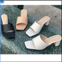 cod [SIZE 35 - 39] Dép Cao Gót Trơn Quai Ngang 5 Phân - Guốc Cao Gót Nữ Đế Vuông AnnmodelsKiểu Dáng 