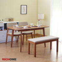 餐桌椅組  RICHOME TA405+CH1247+CH1263 亞妮莎餐桌椅組(一桌兩椅一長凳)-2色