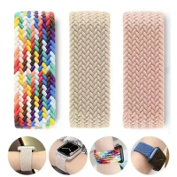 Braided Solo Loop Strap For Apple Watch Band Nylon 49mm 45 44 41 40 38mm 42mm Correa Bracelet iwatch Series 9 8 7 5 SE 6 Ultra 2