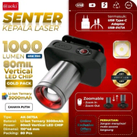 Senter Kepala Aoki AK-3675A 60 Watt Pro 1000 lumen