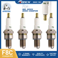 1-8PCS Screw Terminal Spark Plugs TORCH F8C Replace for Candles B8ES(2411) YAMAHA 94703-00045 MAZDA 0420-18-110 PSA 7657.66