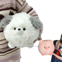 Lovely Round Pink Pig White Dog Downy Plush Toys Soft Piggy Puppy Animals Stuffed Baby Accompany Doll Birthday Gift For Kids
