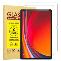 [2 Pack] Tempered Glass For Samsung Galaxy Tab S9 FE 2.5D Curved Edge Crystal Clear, For Tab S9 X710 11-inch Anti Scratch