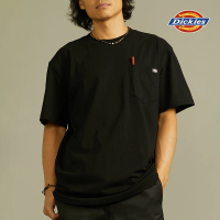 【Dickies】男女款黑色純棉重磅胸前口袋休閒短袖T恤｜DK012306BLK