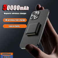 50000mAh Mini Power Bank Magnetic Wireless Charger External Battery Fast Charging Powerbank For Xiaomi iPhone 15 14 13 12 Series