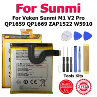 XDOU New QP1659 QP1669 ZAP1522 W5910 Replace Battery For Veken Sunmi M1 V2 Pro Qp1659 Qp1669 Zap1522 w5910 Bateria + Tool Kit