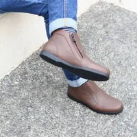 MND X Levin Zipper | Sepatu Boots Chelsea boot Pria Kulit Asli Genuine leather 41 Cokelat