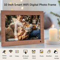 Tomfoto 10 Inch Digital Photo Frame Smart WiFi 16GB Digital Picture Frame Wall Mountable IPS Touchscreen Share Photo via APP