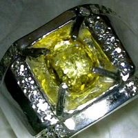 Permata Natural Yellow Sapphire dengan emban cicin berbahan perak/silver handmade Rings Cincin