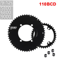 PASS QUEST 110bcd Chainring 4 Claws for Shimano 5800 6800 DA9000 Double Chainring Road Bike 48/35T 50/34T 52/36T 53/39T 54/40T