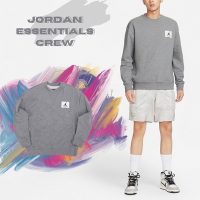Nike 大學T Jordan Essential 衛衣 灰 白 男女款 薄刷毛 重磅 長袖上衣 FB3910-091