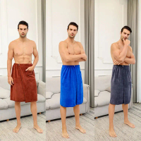 Men's Bath Towel Beach Towel Wearable Bath Towel Soft Absorbent Anti-Exposure Microfiber Men's Bath 