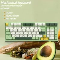 ECHOME Avocado Wirless Mechanical Keyboard 97keys RGB Luminous Hot Swap Esport Customized DIY Working Gaming Mechanical Keyboard