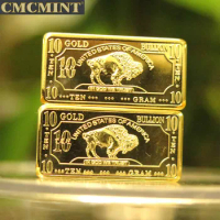 Hot new prodducts Metal Crafts 10 gram 100 mil gold buffalo bar for sale C26