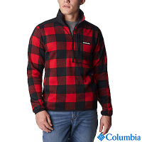 Columbia 哥倫比亞 男款 -半開襟刷毛上衣-紅格紋 UAE67530RC /FW22