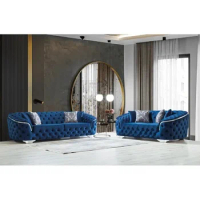 Factory direct sales of the latest design luxury sofa set purple fabric living room sofa for Hotel apartment