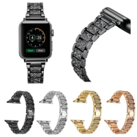 For Apple Watch Band 38mm 42mm Stainless Steel Metal Wristband Diamond Sport Strap for Apple Watch Series 3 Series 2 Series 1