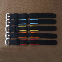 Soft Silicone Watch Straps for Tissot Sport 1853 TRACE Watchbands Accessories 19mm LUG Red Blue Orange Yellow Black line T-race