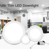 Wltrathin LED Downlight 9W 15W 18W 220V Recessed Ceiling Lamp Round LED Panel Down Lights Spotlight Lighting