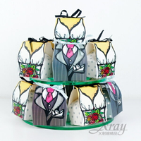 禮小物系列-喜糖盒喜糖袋(白紗男女新郎新娘款)，一對出不挑款，X射線【B90006】婚