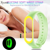 New Luminous Silicone Soft Watch Band Replacement Wrist Strap for Xiaomi Mi Band 3 4