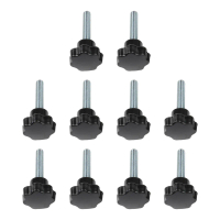 Bộ 10 vít cầm nắm bảy sao với lỗ xuyên qua, tay cầm màu tím, M8×40, đường kính ngoài 31 mm