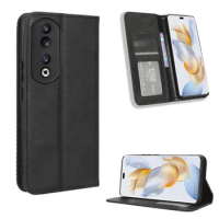 For Huawei Honor 90 5G Luxury Flip PU Leather Wallet Magnetic Adsorption Case For Huawei Honor 90 Pro Honor90 Phone Bag