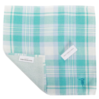TRUSSARDI 雙色格紋棉質方巾(綠色)
