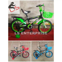 16\ LS Kids Bicycle with Basket and Carrier Basikal Budak Outdoor"