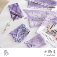 【小飾集】印花髮帶/韓國設計紫色主題浪漫法式印花髮帶 髮繩 絲巾 領巾(8款任選)
