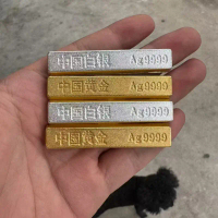 Imitation gold and silver bars, high color retention, gold-plated crafts, alloy ingots, props, gold