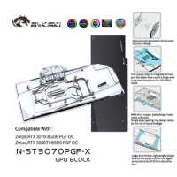 Bykski GPU Water Cooling Block For Zotac RTX 3060TI / 3070-8GD6 PGF OC , With Backplate GPU Water Cooling Cooler, N-ST3070PGF-X