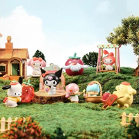 Miniso Sanrio Strawberry Farm Series Kulomi Pacha Dog Melody Pudding Dog Big Eared Dog Blind Box Figures Doll Gift Ornaments Toy