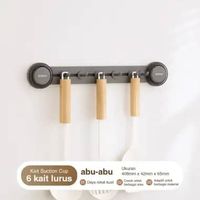 ECOCO Suction Row Hook - Gantungan Tempel Kait / Rak Gantungan Hisap Kait / Kait Dinding Hisap / Gan