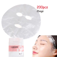 200pcs/lot Plastic Film Natural Disposable Plastic Paper Masks Skin Care Full Face Cleaner Mask Paper Facial Beauty Healthy Tool