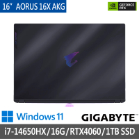 【GIGABYTE 技嘉】16吋i7 RTX4060電競筆電(AORUS 16X AKG-53TWC94AH/i7-14650HX/16G/1TB SSD/WIN11)
