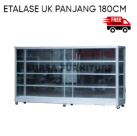 ETALASE KACA 3 SUSUN UK 180 CM/ETALASE SEMBAKO/ETALASE ALUMUNIUM