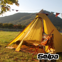 韓國SELPA 升級款一房一廳 印地安帳(黃色) 露營 帳篷 家庭帳 五人 大型