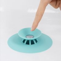 新款防臭防堵塞家用廚房按壓彈跳封閉硅膠地漏塑料水槽過濾器漏勺