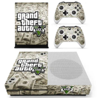 Grand Theft Auto V GTA 5 Skin Sticker Decal For Microsoft Xbox One S Console and 2 Controllers For Xbox One S Skin Sticker Vinyl
