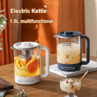 650W Household Multifunctional Electric Kettle 1.5L Glass Health Kettle Fully Automatic Transparent Tea Maker with Filter