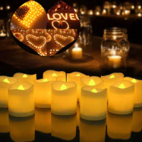 3/6/12Pcs Flameless LED Candles Tea Light Creative Lamp Battery Powered Home Wedding Birthday Party Decoration Lighting Dropship