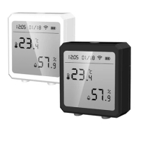 Wifi Smart Temperature And Humidity Sensor Indoor Hygrometer Thermometer Alarm Battery Display Alexa Google Home